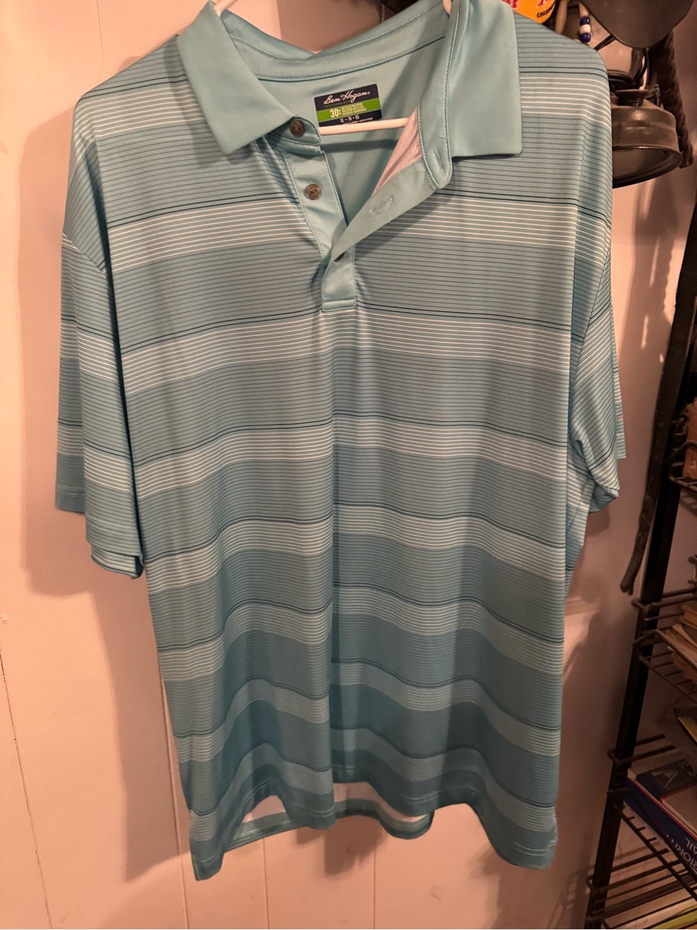 Hogan Light Aqua Striped Polo Shirt
